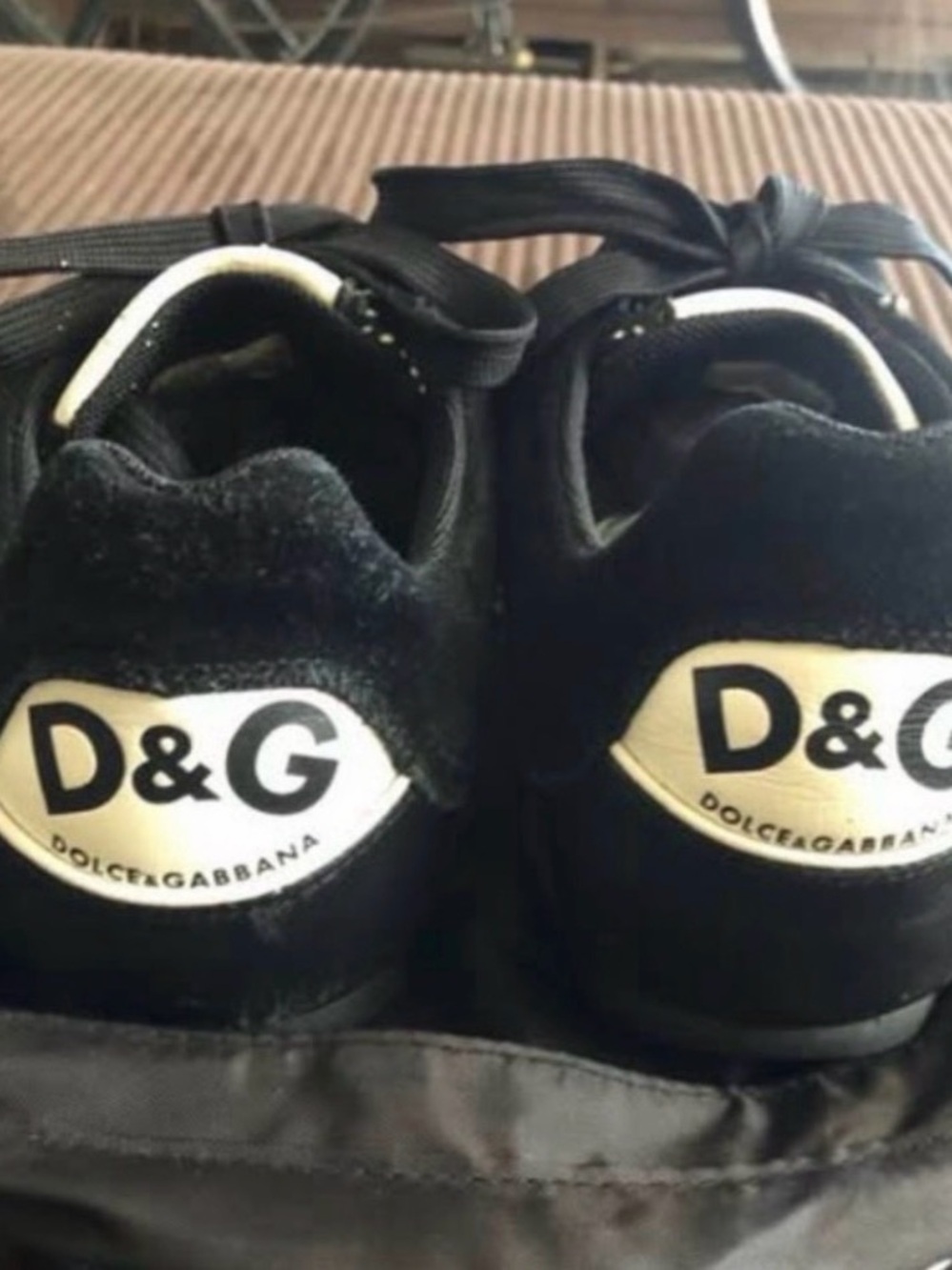 Dolce & Gabbana 
 Black and White Logo Sneakers